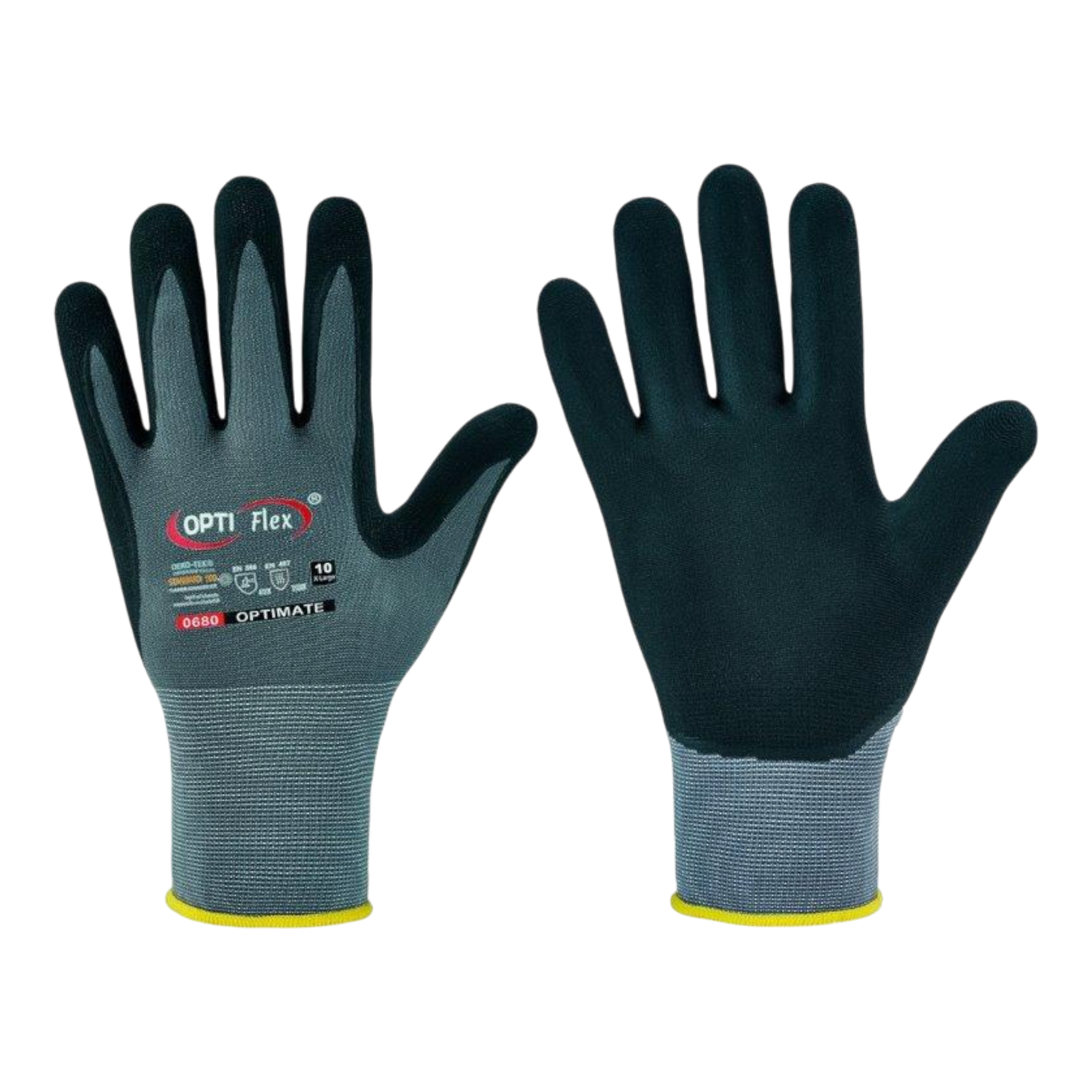 OPTIMATE Opti Flex Feinstrickhandschuhe mit Nitrilbeschichtung für Bau und Handwerk — ISN Industrial Supplies Nord