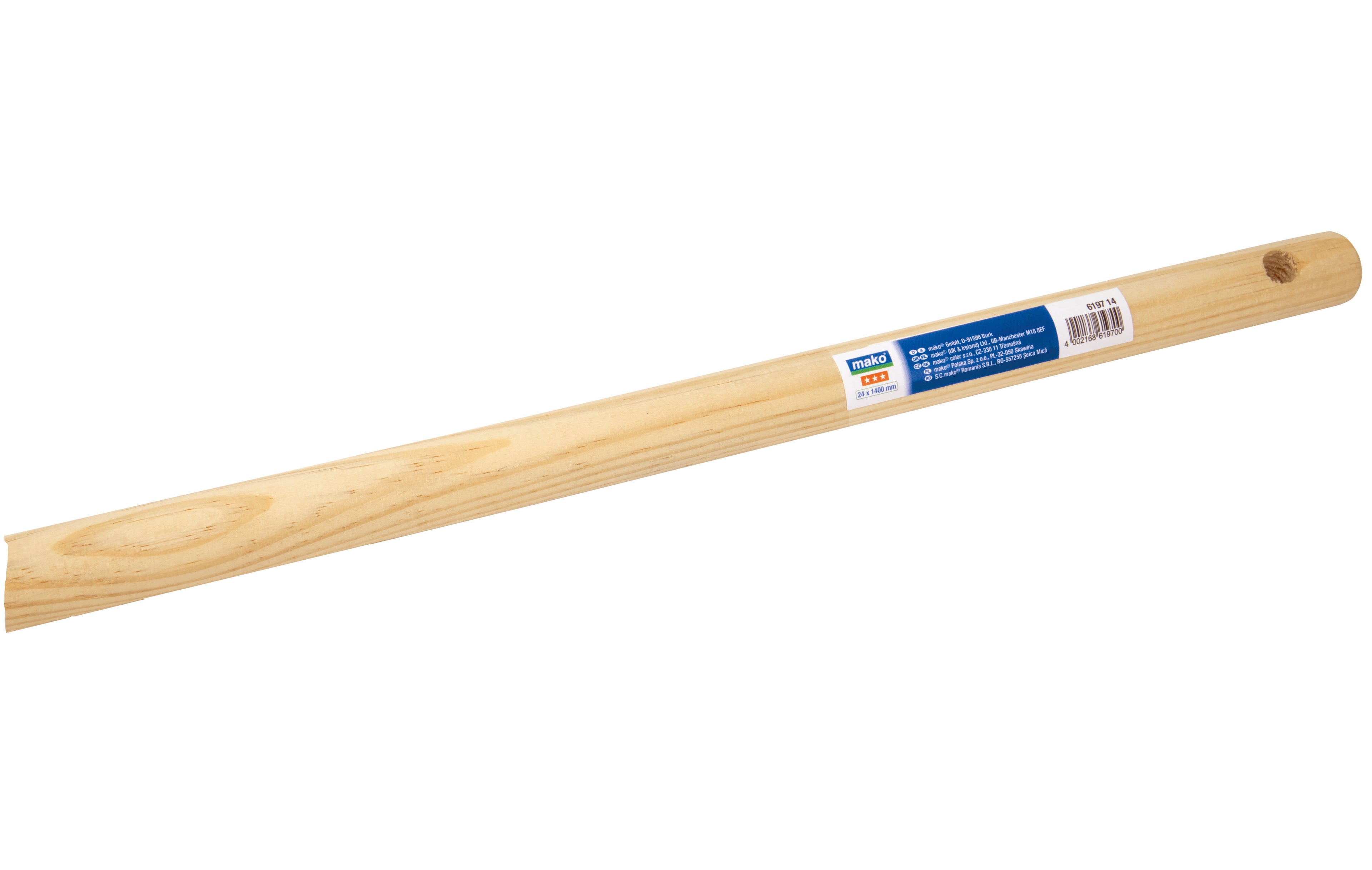 Holzstiel KOMFORT 140 cm, hochwertiges Kiefernholz, Stieldurchmesser ca.