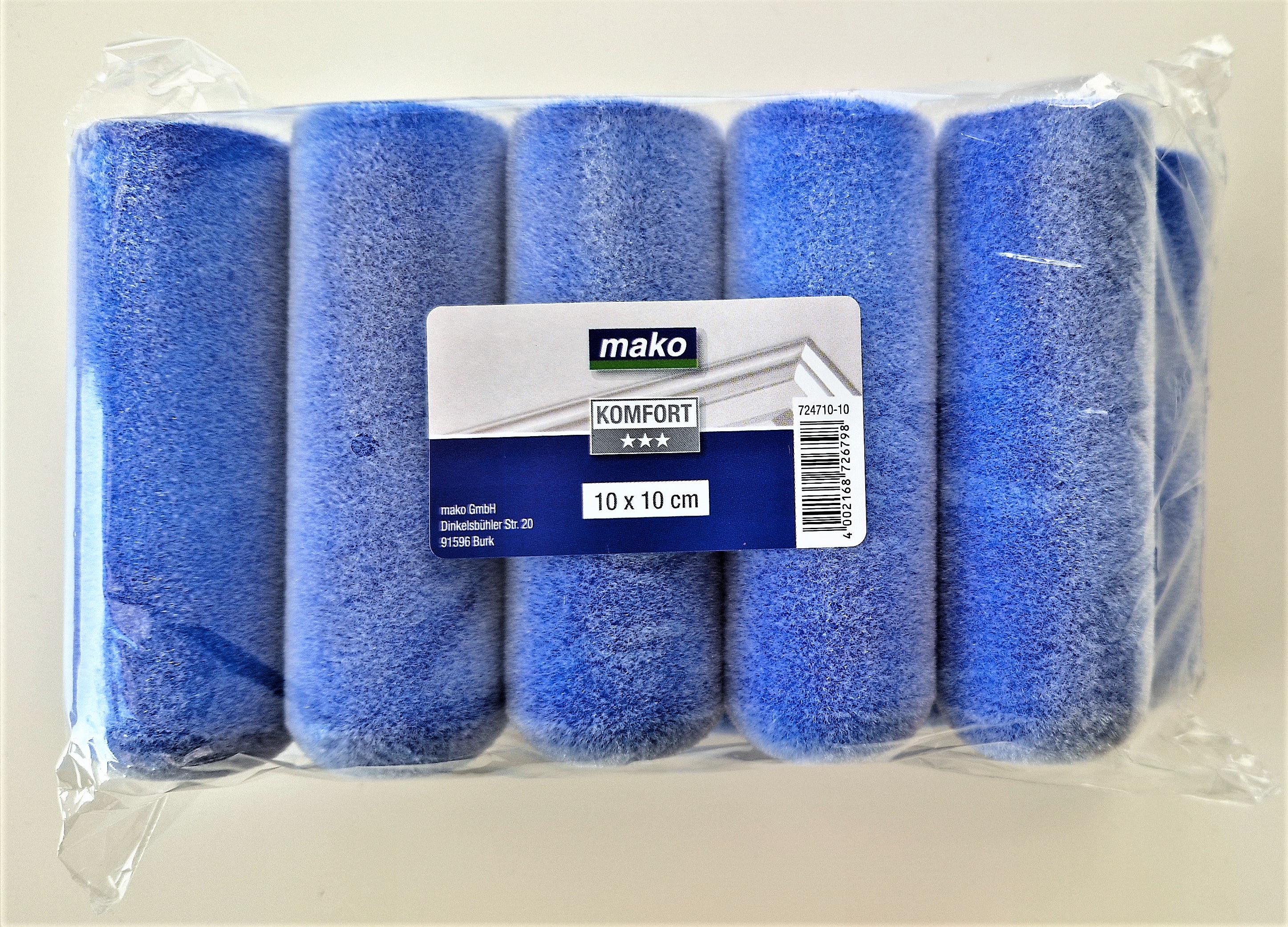 Lackwalze Superflock KOMFORT außen abgerundete Walze mit Flock