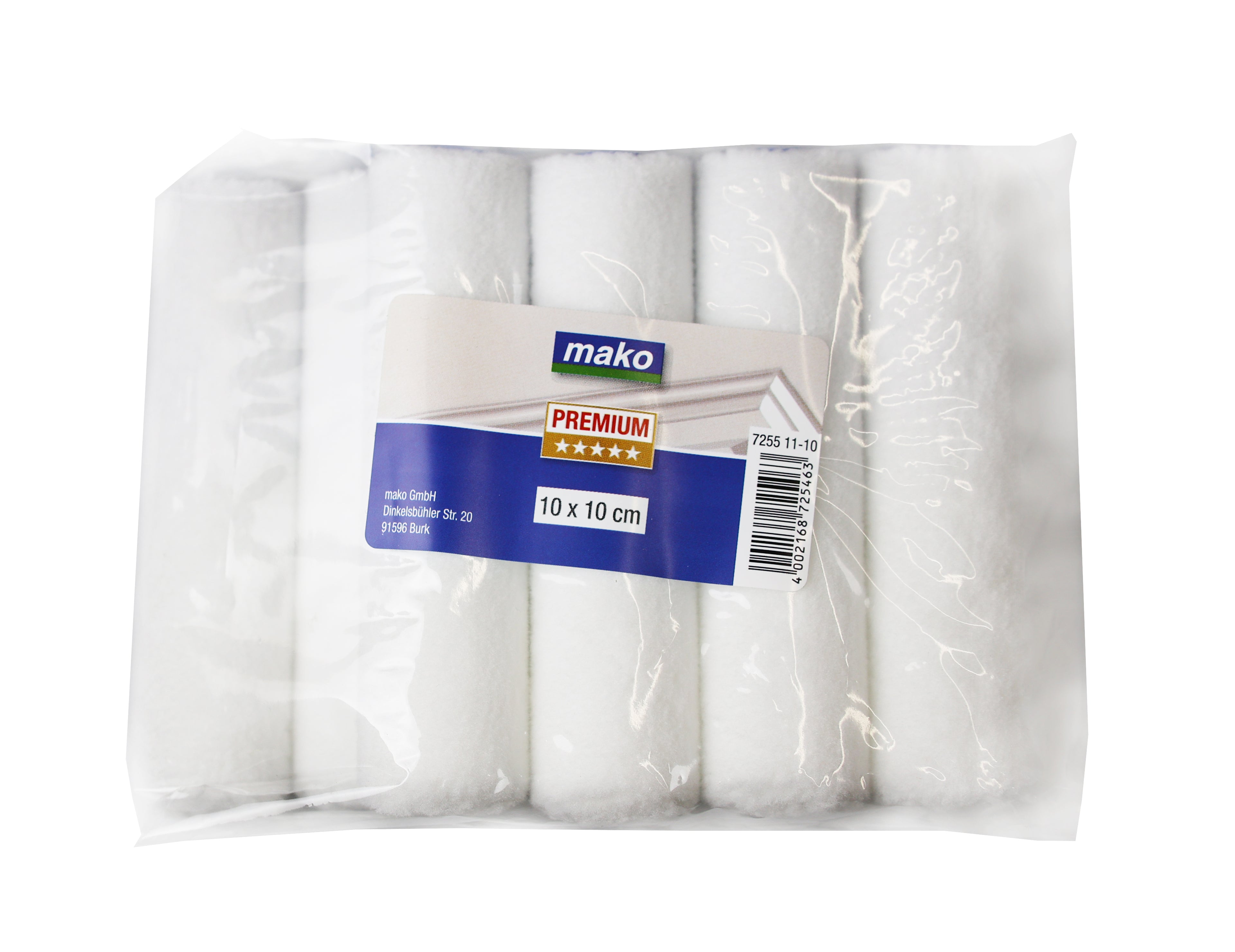 Lack-Ersatzwalzen mako-tex plus PREMIUM, 10 cm, Polhöhe 10 Stk im Polybeutel