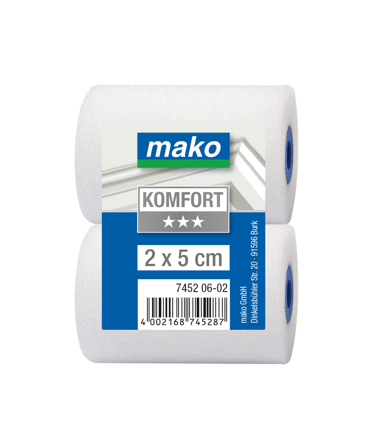 Lack-Mini Ersatzwalzen mako-poren superfein KOMFORT gerade Walzen