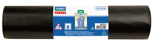 Müllsäcke PREMIUM 120 l, LDPE, extra stark, 10 Stück auf Rolle